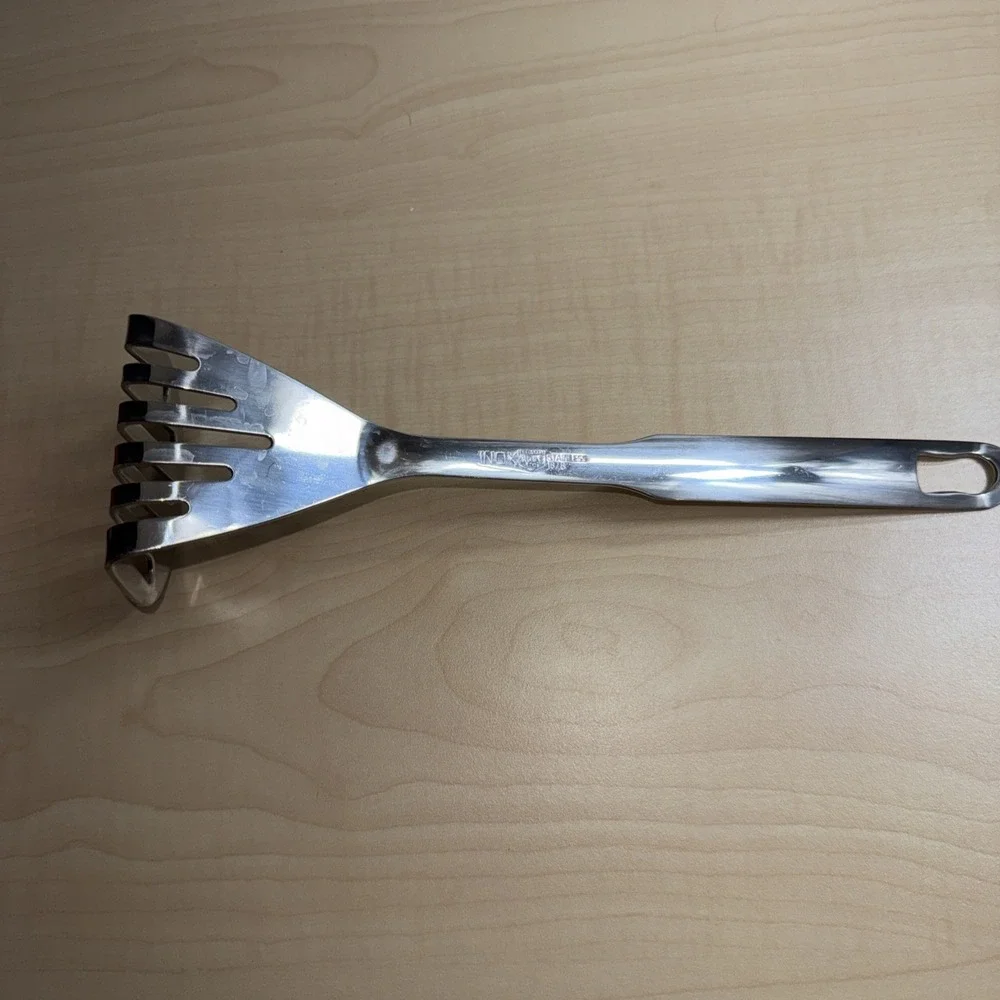 INOX Edelstahl Rost Frei 18/8 Heavy Stainless Slotted Angled‎ Spatula/Masher